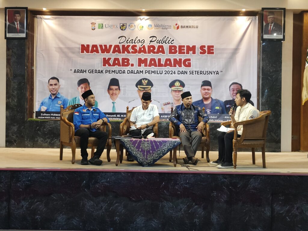 BEM UNIRA Malang Kabinet Madhayasta Sakti menyelenggarakan Dialog Publik “NAWAKSARA BEM SE-Kab.Malang” dengan tema “Arah Gerak Pemuda dalam Pemilu 2024 dan seterusnya.”